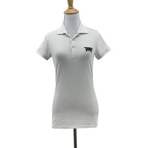 RLX Ralph Lauren PXG Golf Polo Shirt Womens XS White Three Snap Button Stretch